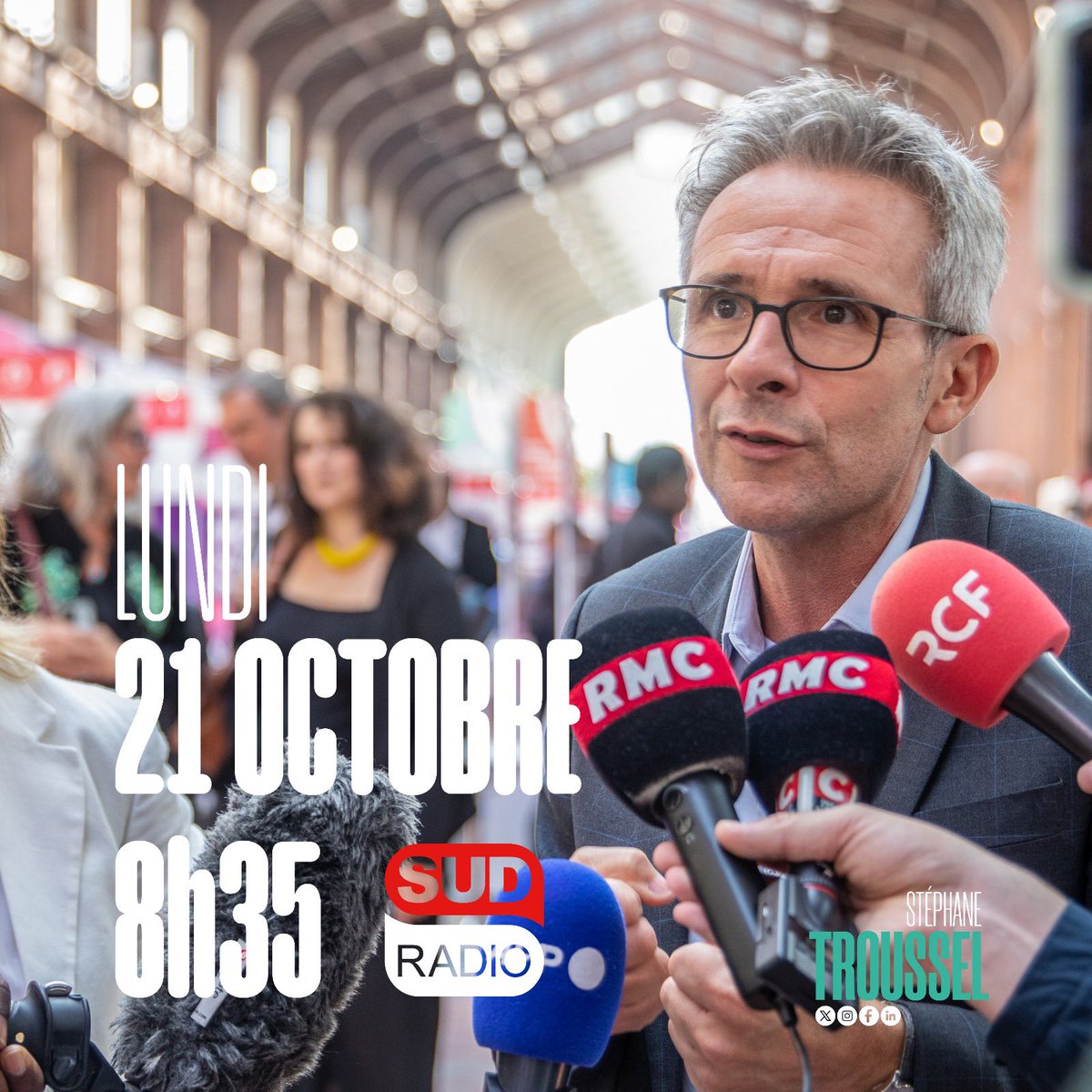 Demain matin à 8h35, retrouvez-moi au micro de <a href="/PatrickRogerE/">Patrick Roger</a> sur <a href="/SudRadio/">Sud Radio</a> !