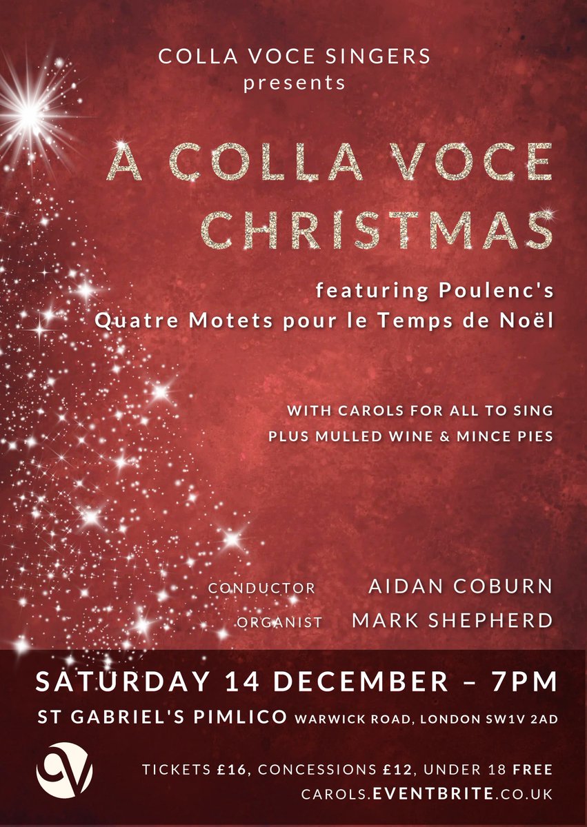 🎄🎅 We're excited to announce the return of our candlelit Christmas choral concert, with a refreshed programme incl Poulenc's Quatre Motets pour le Temps de Noël, interval mulled wine and mince pies!
⛪️St Gabriel's Pimlico
🗓️Sat 14 December 7pm
🎟️Tickets: carols.eventbrite.co.uk/?aff=socials