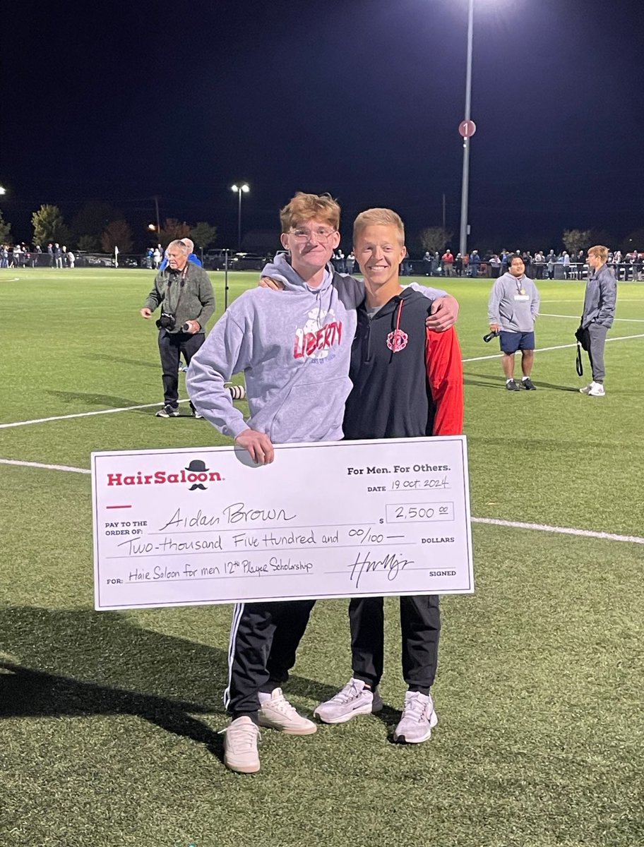 Thanks so much to <a href="/hair_saloon/">Hair Saloon</a> , <a href="/STLchampsleague/">St. Louis High School Champions League</a>, and <a href="/CoachLuda/">Liberty Boys Soccer</a> for this amazing opportunity! I’ve been extremely blessed to be the winner of the 12th player scholarship. So honored and appreciative to receive all the support. 🔥💯