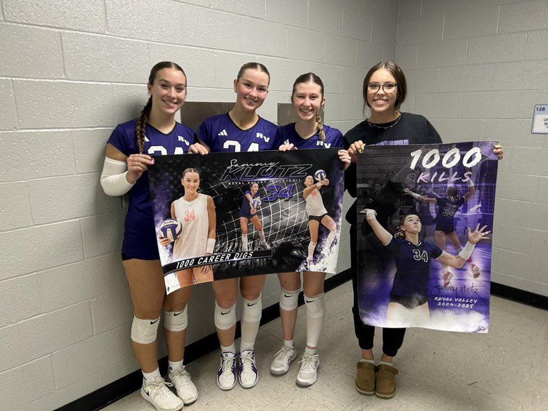 Samantha Klotz of Royal Valley (3A) surpassed 1000 career digs last week. Klotz also has over 1000 career kills. She is committed to the University of Central Missouri 🏐 #sportsinkansas