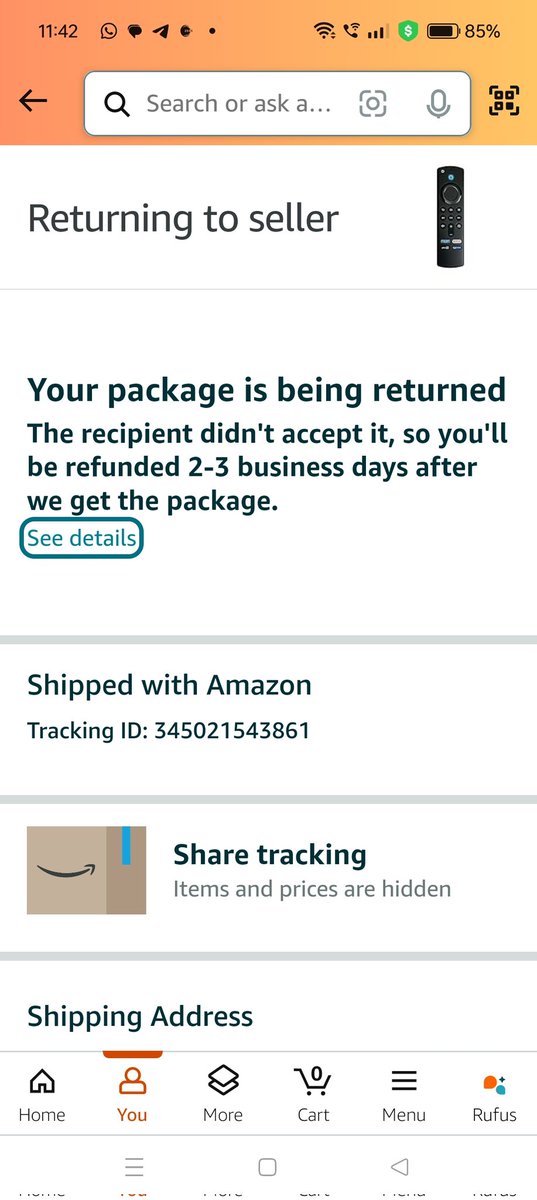 sonualamjamui's tweet photo. @amazonIN @AmazonHelp @amazon महोदय बिना हमारे घर आए बुकिंग रिटर्न कर देते है पैसा एडवांस में देने के बाद भी ऐसा क्यों?? यह ऑर्डर कृपया मेरे घर पे डिलीवर किया जाए। सामान नहीं देना है तो ऑर्डर क्यों लेते है??
Mob__7004605744 https://t.co/fjjdOCrYqT