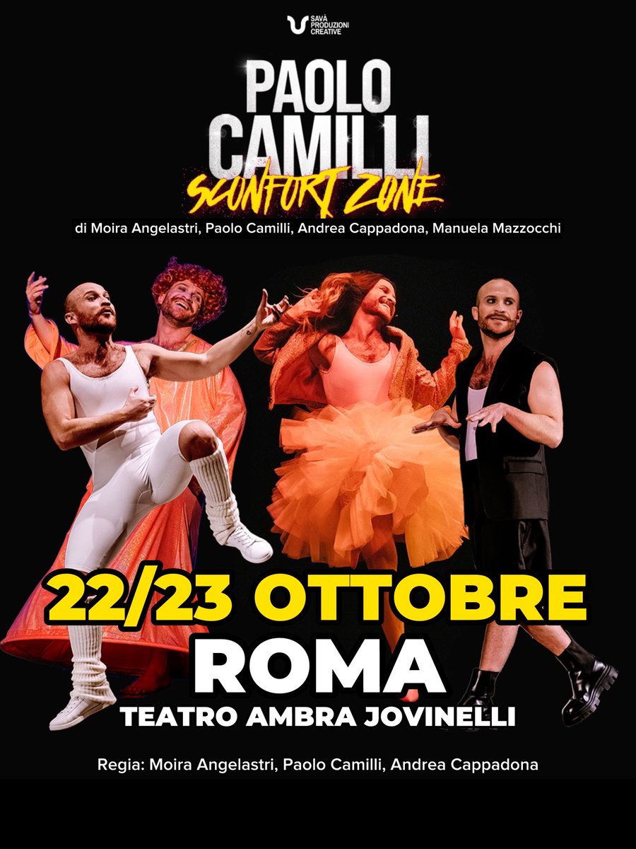 #Roma, ci siamo!!! ❤️ #SconfortZone
22/23 ottobre @ teatro Ambra Jovinelli
(Biglietti su paolocamilli.it)
