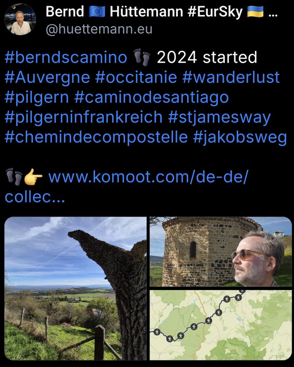 #berndscamino 👣 2024 started #Auvergne #occitanie #wanderlust #pilgern #caminodesantiago #pilgerninfrankreich #stjamesway #chemindecompostelle #jakobsweg
🦋 bsky.app/profile/huette…