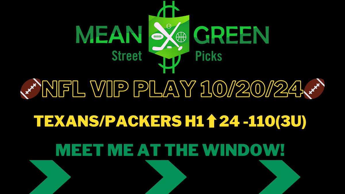 MeanStreetPicks's tweet photo. Just Too Easy!! 💰💰💰
Another #NFL 3U VIP Winner🏈
Cash that ticket! Meet me at the window Fam #bettingexpert #bettingtips #SportsGambling 
#sportsbettingadvice #GamblingX 💰💰💰🏈 https://t.co/wDCjibluts