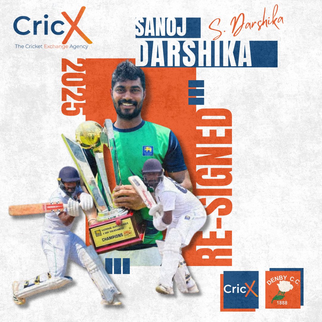 CricX - The Cricket Exchange Agency๐๐ (@cricketagency) on Twitter photo ๐ด๓ ง๓ ข๓ ฅ๓ ฎ๓ ง๓ ฟ | ๐๐-๐๐๐๐๐๐๐โ๏ธ
"๐๐๐ง๐จ๐ฃ ๐๐๐ญ๐ฎ๐ซ๐ง๐ฌ" ๐
Congratulations to Sanoj Darshika on re-signing with <a href="/DenbyCC1888/">Denby Cricket Club</a> for the 2025 Huddersfield Cricket League campaign. ๐
This will be Sanojโs fourth year with the club, and he's truly become part of the Denby family, ๐ด๓ ง๓ ข๓ ฅ๓ ฎ๓ ง๓ ฟ | ๐๐-๐๐๐๐๐๐๐โ๏ธ
"๐๐๐ง๐จ๐ฃ ๐๐๐ญ๐ฎ๐ซ๐ง๐ฌ" ๐
Congratulations to Sanoj Darshika on re-signing with <a href="/DenbyCC1888/">Denby Cricket Club</a> for the 2025 Huddersfield Cricket League campaign. ๐
This will be Sanojโs fourth year with the club, and he's truly become part of the Denby family,