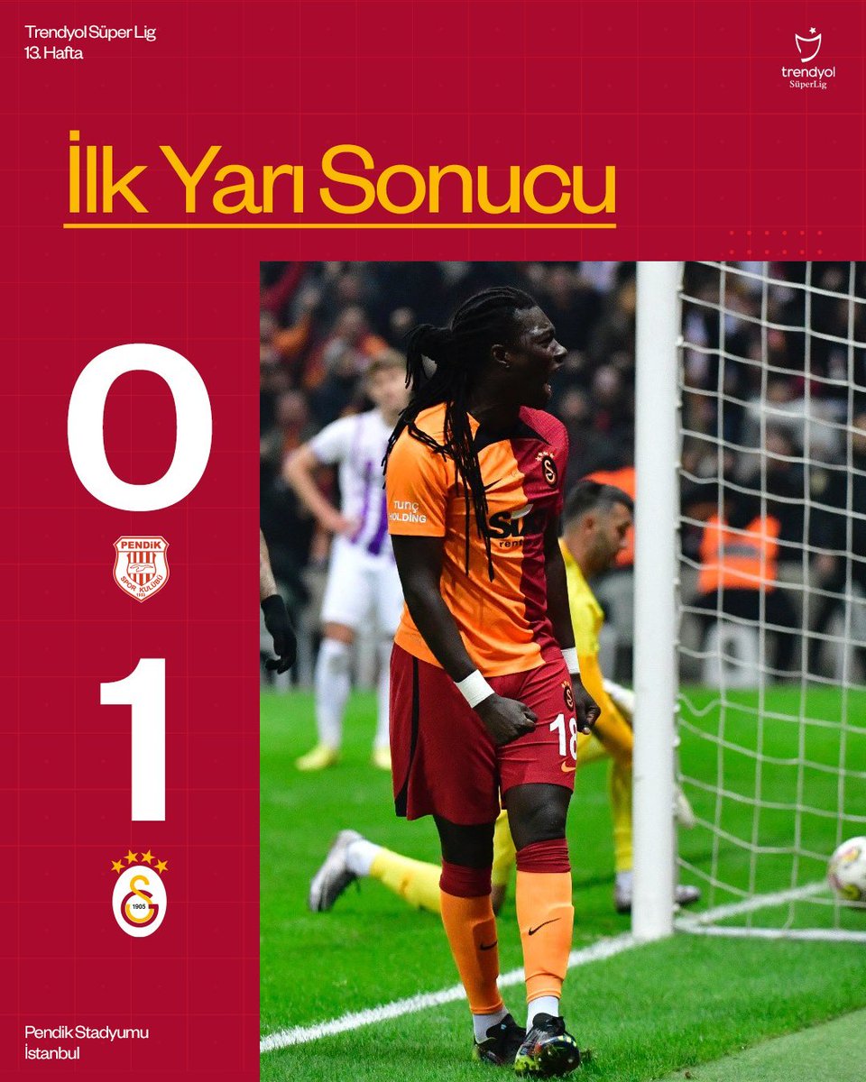 GalatasarayFC24's tweet photo. İlk yarı sonucu: Pendikspor 0-1 Galatasaray
#PENvGS https://t.co/NeTKbPw8VT