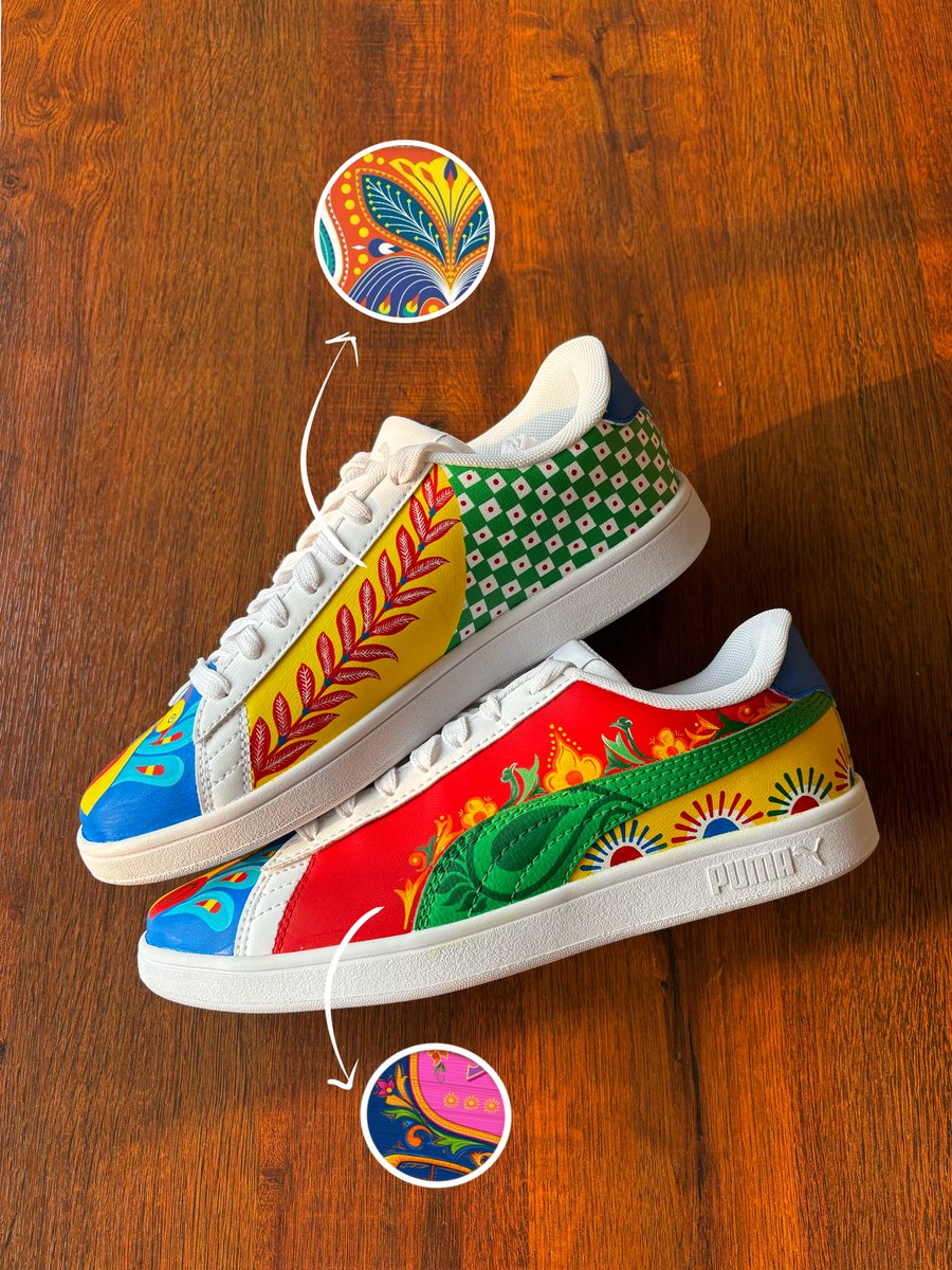 kryoutloud_'s tweet photo. Desi-Drifter ✨
Inspired by the colorful artistry and bold designs of traditional Indian trucks, these kicks showcase intricate patterns, bright hues, and playful motifs that capture the essence of our vibrant culture.

Handpainted • Water Resistant Art • Made to Order https://t.co/qGQKD1AZ90