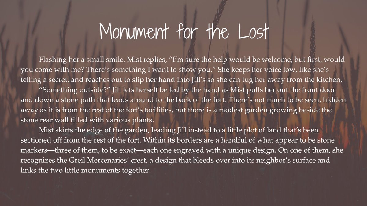 Lyssa @ writing (@serenlyss) on Twitter photo Last year, I got to write #jillmist for <a href="/FESapphicZine/">For you, my heart | Fe Sapphic Zine</a>! Here's my finished piece, where Jill visits Mist at the Greil Mercenaries' fort years after the end of Radiant Dawn. Link is in the replies as always! Last year, I got to write #jillmist for <a href="/FESapphicZine/">For you, my heart | Fe Sapphic Zine</a>! Here's my finished piece, where Jill visits Mist at the Greil Mercenaries' fort years after the end of Radiant Dawn. Link is in the replies as always!