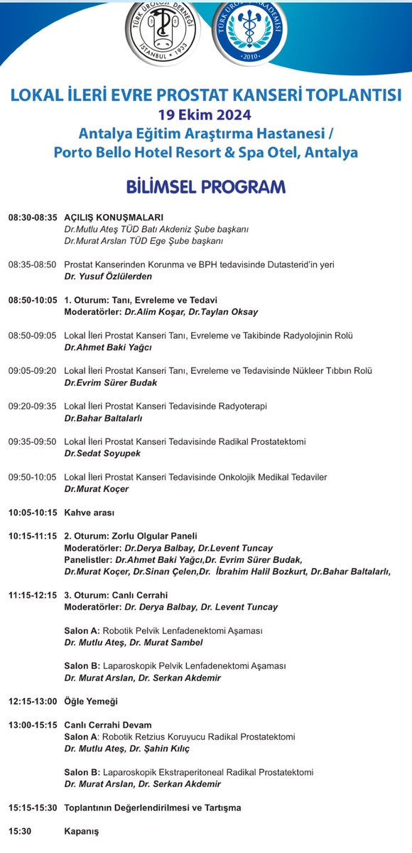 Prof.Dr.Murat Arslan (@profmuratarslan) on Twitter photo #Multidisciplinary #Meeting on Locally Advanced #ProstateCancer featuring live #laparoscopic and #robotic surgeries organized by the Aegean and Western Mediterranean Branches of <a href="/Uroturk/">Türk Üroloji Derneği</a> was successfully held at Antalya Training and Research Hospital #prostatkanseri #toplantı #Multidisciplinary #Meeting on Locally Advanced #ProstateCancer featuring live #laparoscopic and #robotic surgeries organized by the Aegean and Western Mediterranean Branches of <a href="/Uroturk/">Türk Üroloji Derneği</a> was successfully held at Antalya Training and Research Hospital #prostatkanseri #toplantı