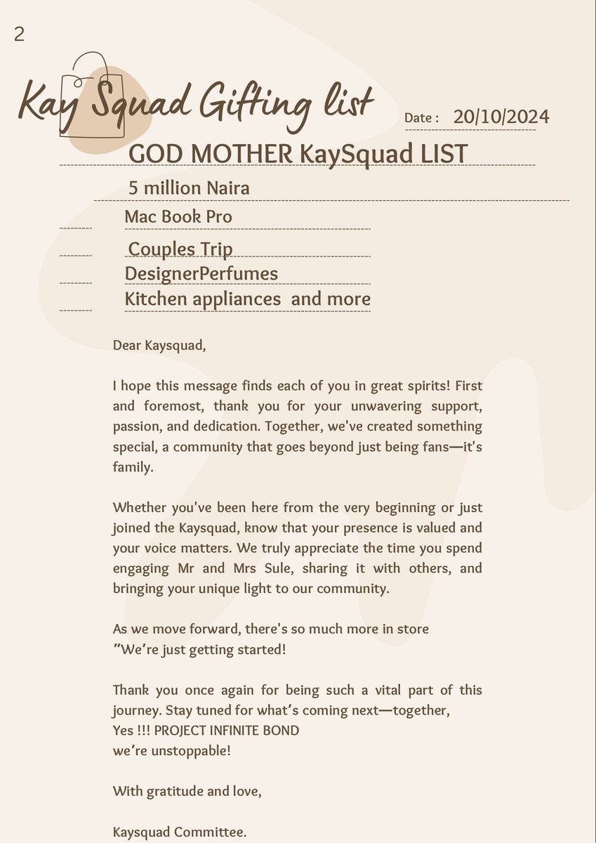 DoublekayHQ's tweet image. KaySquad gifting List:

8M, Iphone 16s, designer outfits, Spa Voucher, Meat pie voucher and more🔥👏

Odogwu Fanbase for a reason!!
The love chokeeeee😭❤️
Thank you for choosing Kellyrae and Kassia🥹🫶

WELCOME BACK DOUBLEKAY
KAYSQUAD X KELLYRAE X KASSIA
#KellyraeSule
#KassiaSule