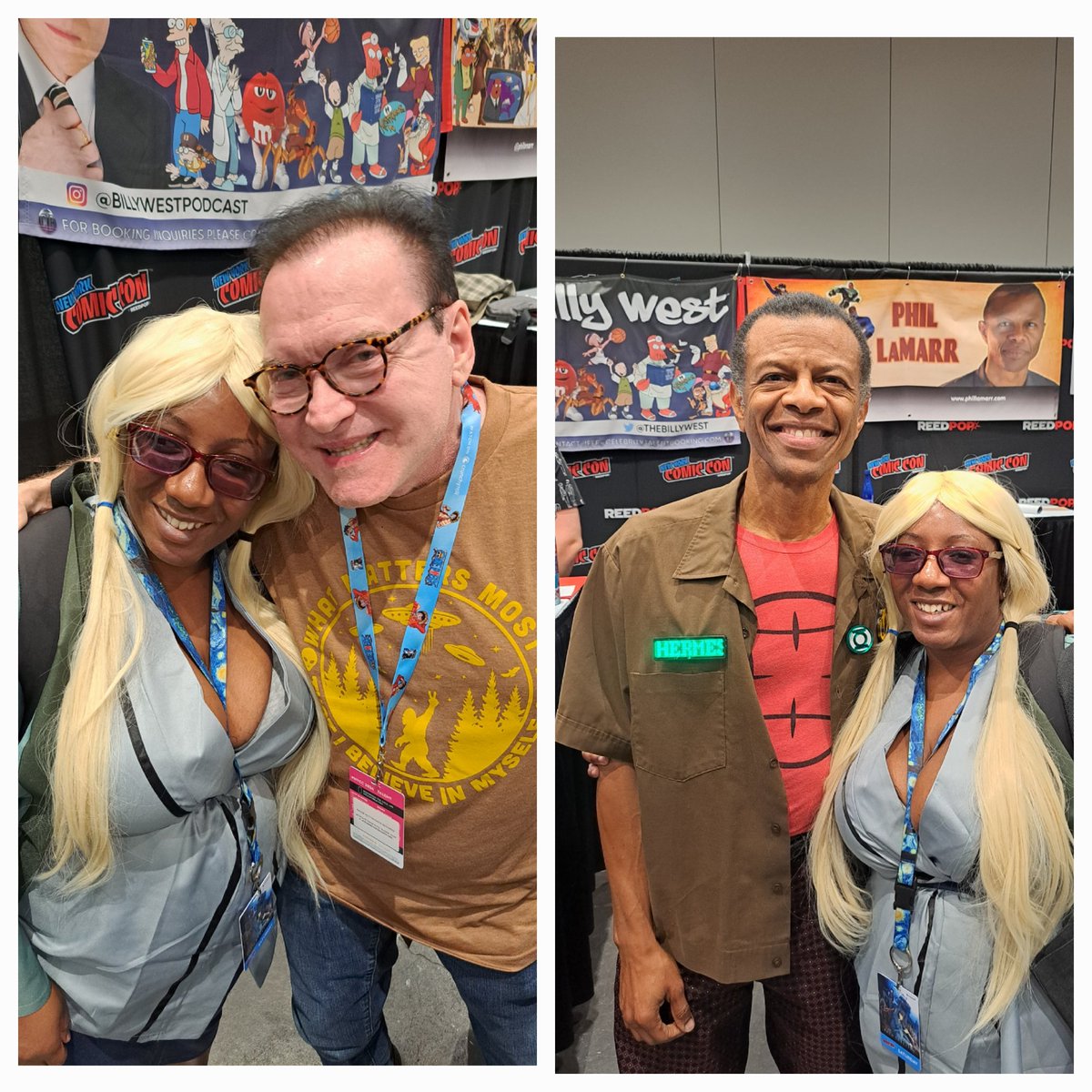 Moon3Purple's tweet photo. Billy West is so fucking cool. The highlight of my day at NYCC24 #billywest #phillamar #newyorkcomiccon https://t.co/ZPVilj44xn