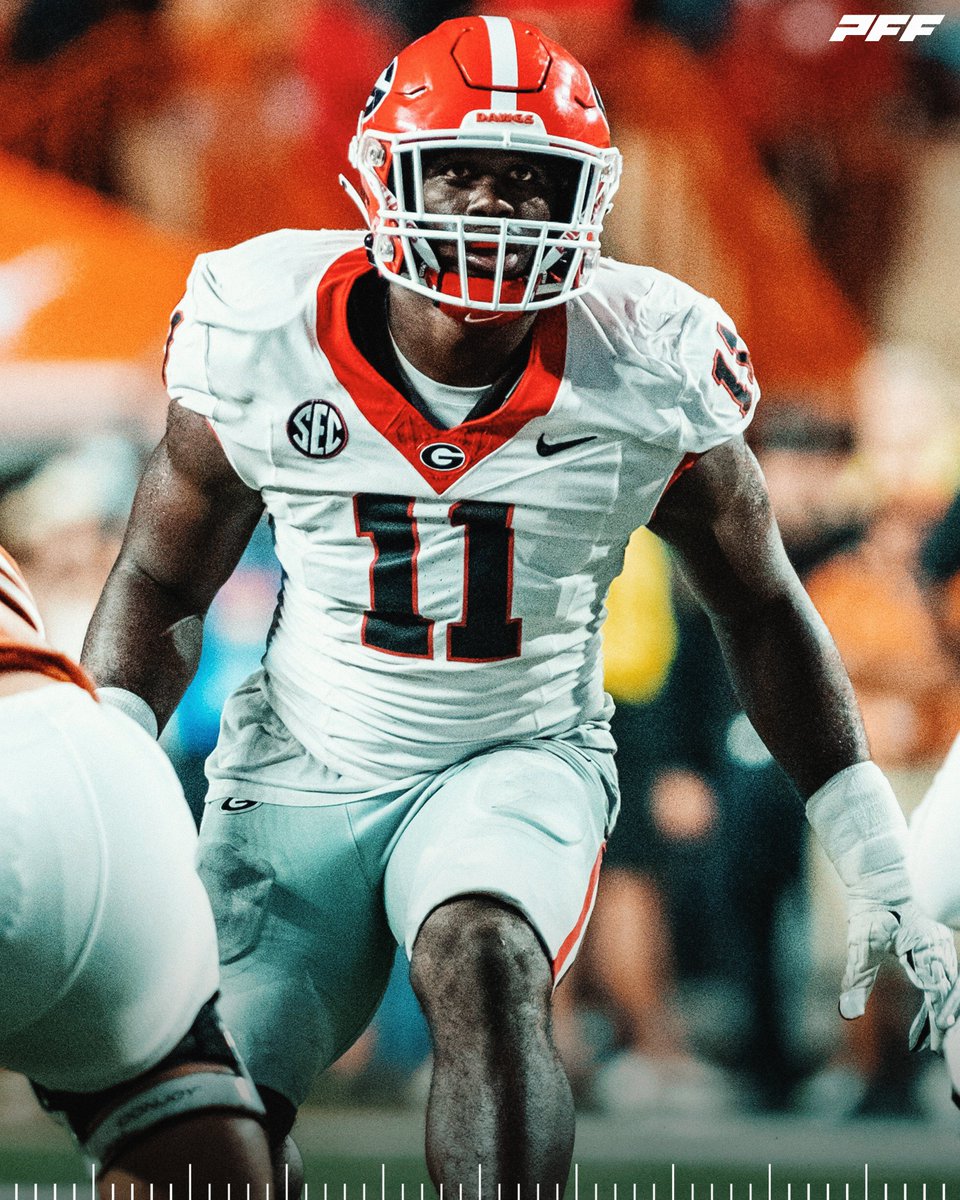 Georgia LB Jalon Walker vs Texas:

🐶 81.8 PFF Grade
🐶 3.0 Sacks
🐶 7 QB Pressures

<a href="/GeorgiaFootball/">Georgia Football</a>