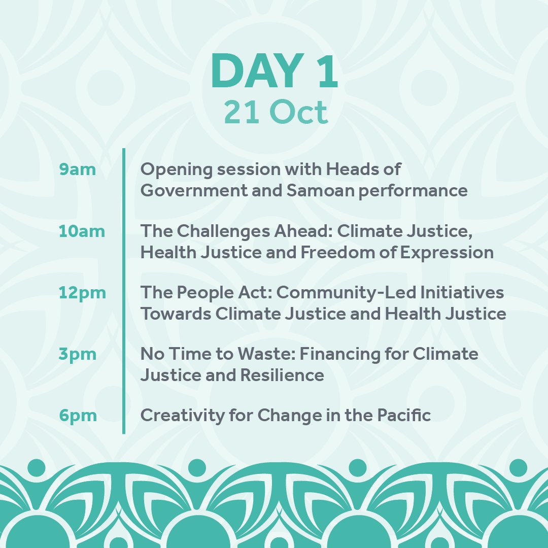 commonwealthorg's tweet photo. It’s Day 1 of the People’s Forum! Which events are you most excited for?

We have a packed programme of brilliant speakers and events today. Here’s a quick reminder of what’s happening and when.

All event times are in Apia Standard Time (GMT+13).

Remember you can visit our website to watch the livestream. If you're here in Samoa, you can also find details of the exciting delegate-led sessions.

#CWpeople 
https://t.co/F4FrKAHsb4