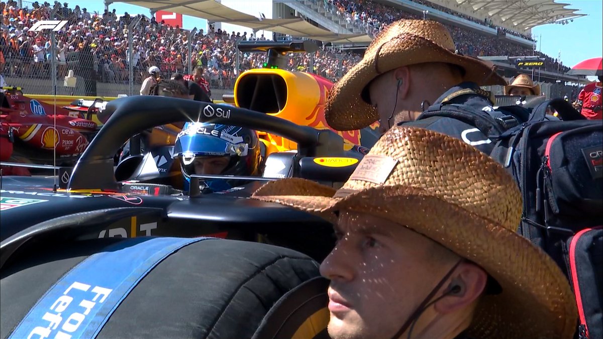 F1's tweet photo. Hold on to your hats, it's time to go racing 🤠

#F1 #USGP https://t.co/U6fQbesATh