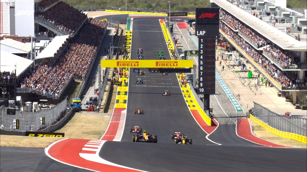 F1's tweet photo. And the drivers set off on the formation lap 👉

#F1 #USGP https://t.co/FuY5aeB2DM