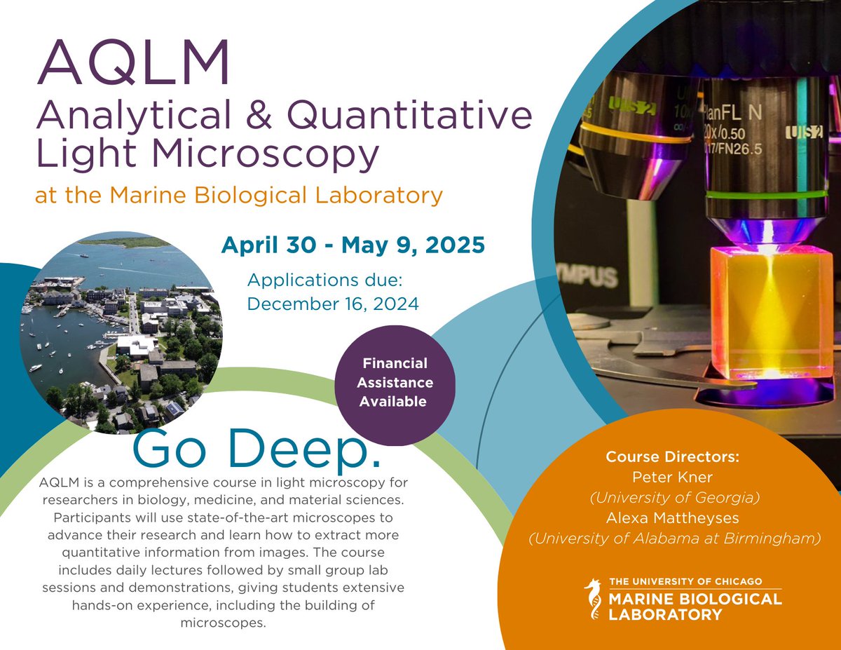 KnerLab's tweet image. Applications for AQLM are due on December 16 this year! Spread the word! #MBL, #AQLM
