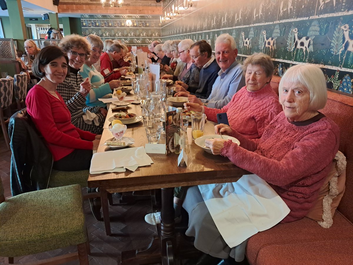 Some 28 members of Reading Civic Society held their annual lunch this year at the The Rising Sun, Reading.  
First first time we had been as a group. Vsuccessful.  Course followed course smoothly - not always the case with 28 in the group.  Good sized portions.