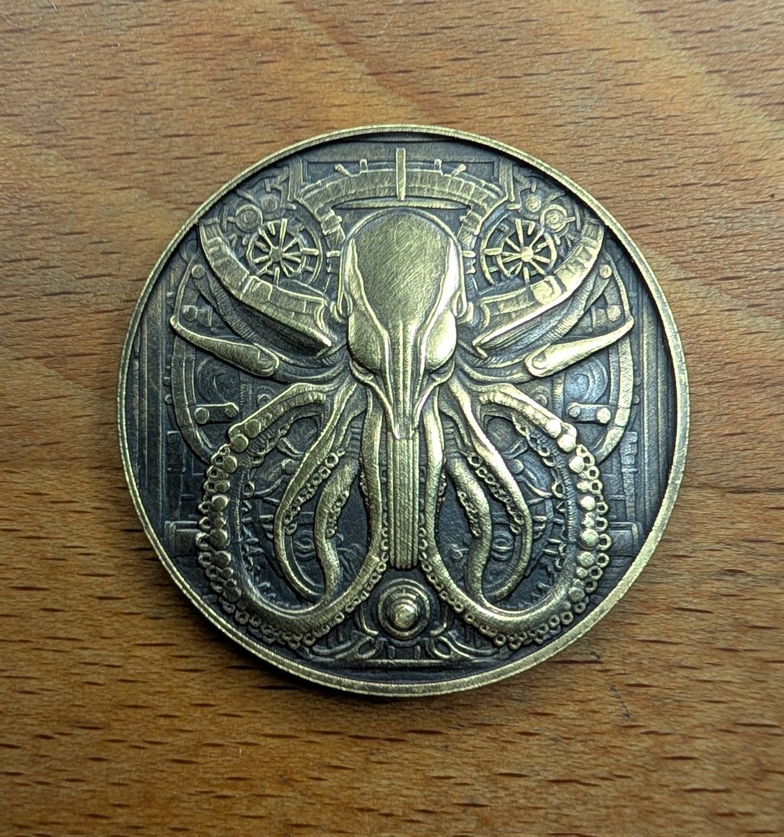 Scott Detweiler (@sedetweiler) on Twitter photo Having fun creating new 40mm brass Halloween coins on my <a href="/MonportLaser/">Monportlaser</a> 60w MOPA Fiber Laser. Steampunk Cthulhu anyone? #fiberlaser #engraving Having fun creating new 40mm brass Halloween coins on my <a href="/MonportLaser/">Monportlaser</a> 60w MOPA Fiber Laser. Steampunk Cthulhu anyone? #fiberlaser #engraving