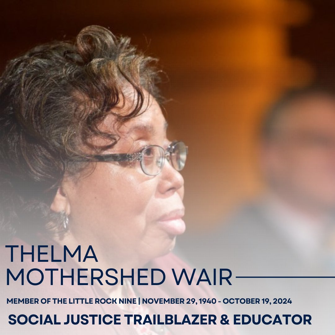 I hold immense gratitude for the Little Rock Nine, whose brave actions shaped American history. Today, I reflect on the life of Thelma Mothershed Wair, whose resilience and commitment to justice and education left an unforgettable legacy. Her courage continues to inspire us all.