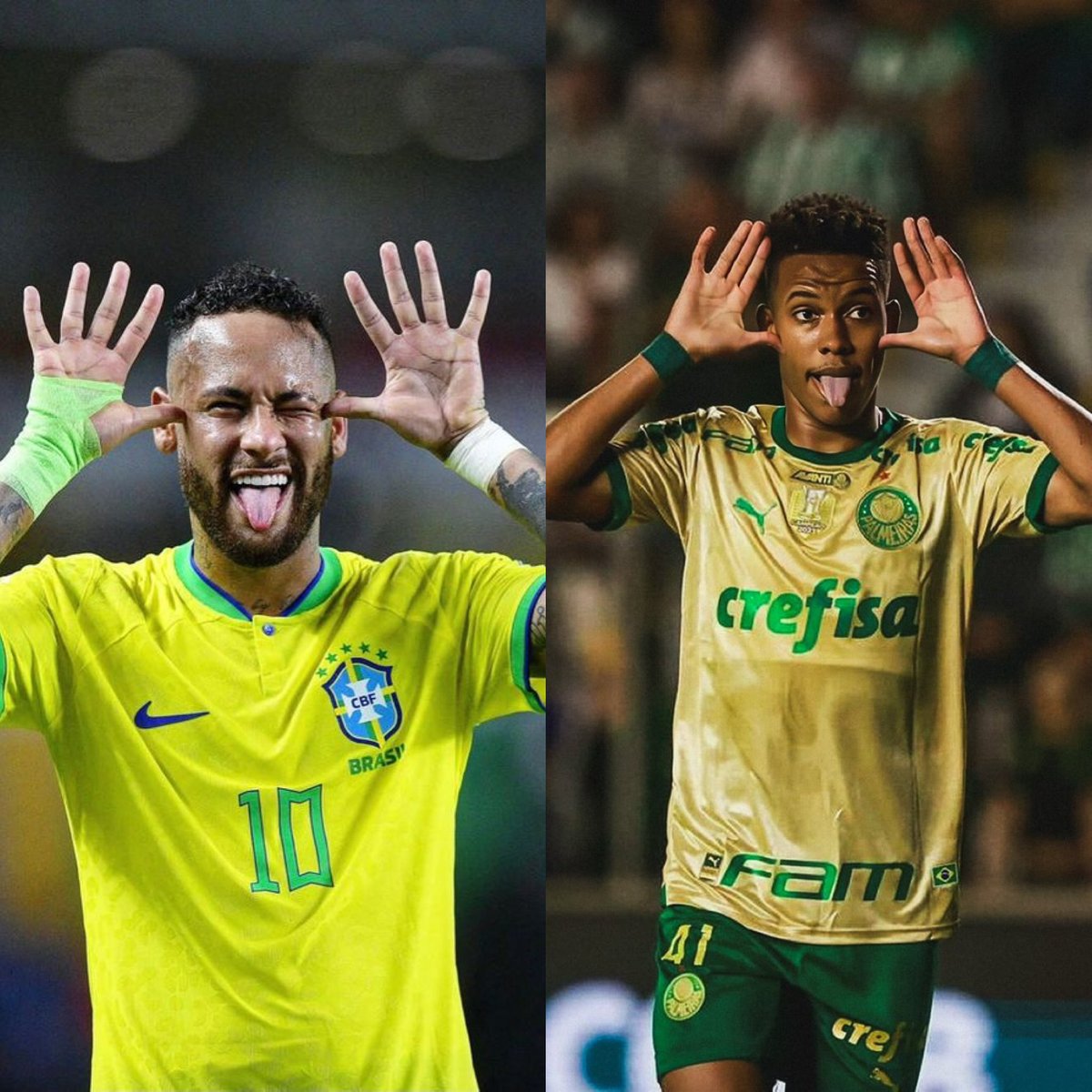 gustavoterini's tweet photo. Bateu o recorde do Neymar, está fazendo a melhor temporada de um jogador jovem no Brasil desde o próprio Neymar e ainda fez a comemoração dele.

Referência. Estêvão Willian. 💫💚 https://t.co/8Cb3diSzjE