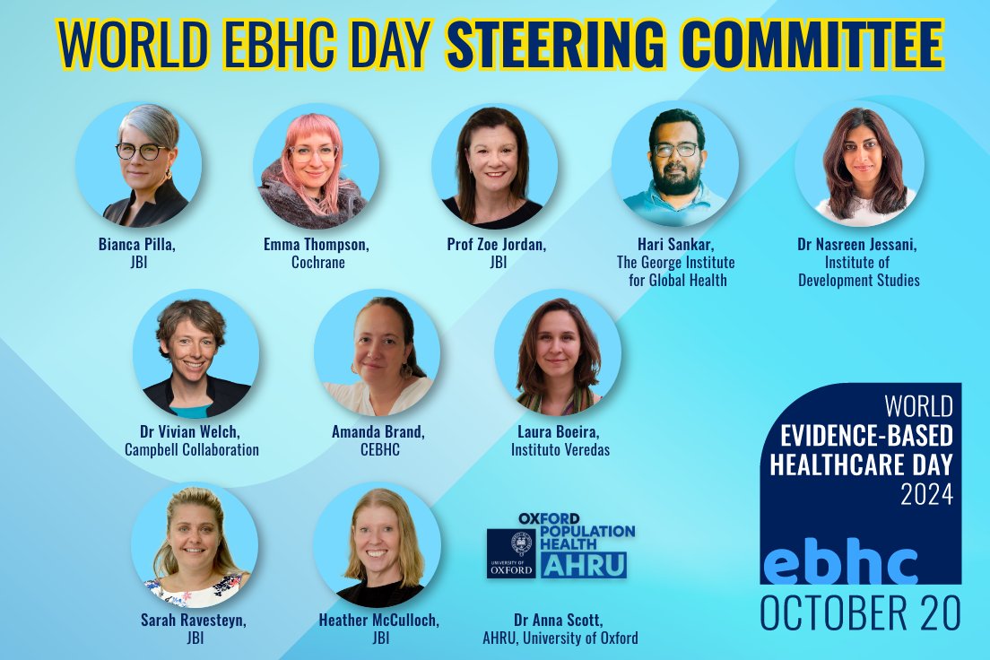 The delivery of #WorldEBHCDay is very much thanks to a global 'Coalition of the Willing'.

Special thanks go to the dedicated #WorldEBHCDay Steering Committee, whose time &amp; dedication have been instrumental in the conceptualisation, implementation &amp; success of World EBHC Day! 🙌