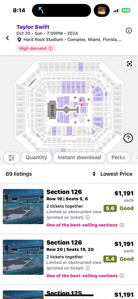 the majority of tickets still listed on resale are floor seats and they’re still $1k.. the show has already started. <a href="/SeatGeek/">SeatGeek</a> <a href="/StubHub/">StubHub</a> <a href="/taylornation13/">Taylor Nation</a> can something be done next tour to prevent this????