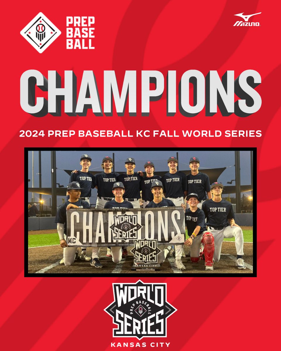 🏆CHAMPIONS🏆

Congratulations to the 2024 PBKC Fall World Series 15U Champions, Top Tier Iowa 2028!! 

#PrepBaseballKC