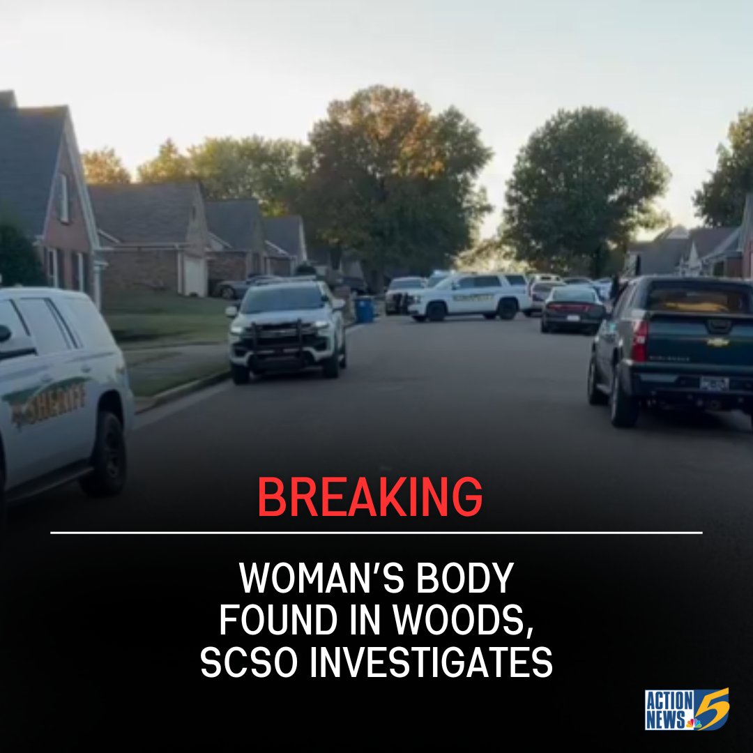 WMCActionNews5's tweet image. BREAKING: The Shelby County Sheriff‘s Office is investigating after a woman’s body was found in a wooded area.
actionnews5.com/2024/10/21/wom…