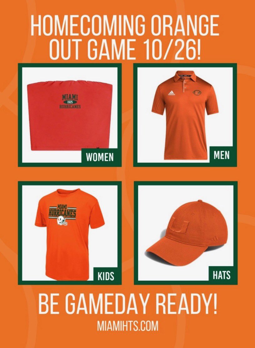 Cam (@mccormick_cam) on Twitter photo Miami vs. FSU Homecoming is just around the corner! Time to Orange Out the stadium 🟧🏈 Order your gear now from <a href="/MiamiHTS/">Miami Team Store</a> to get it in time MiamiHTS.com/collections/or… Miami vs. FSU Homecoming is just around the corner! Time to Orange Out the stadium 🟧🏈 Order your gear now from <a href="/MiamiHTS/">Miami Team Store</a> to get it in time MiamiHTS.com/collections/or…
