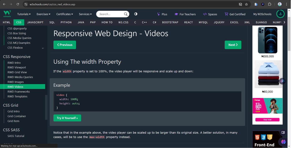 ekojoecovenant's tweet image. Day 95:
- CSS RWD Images
- CSS RWD Videos

#100DaysofCode #w3schools #css