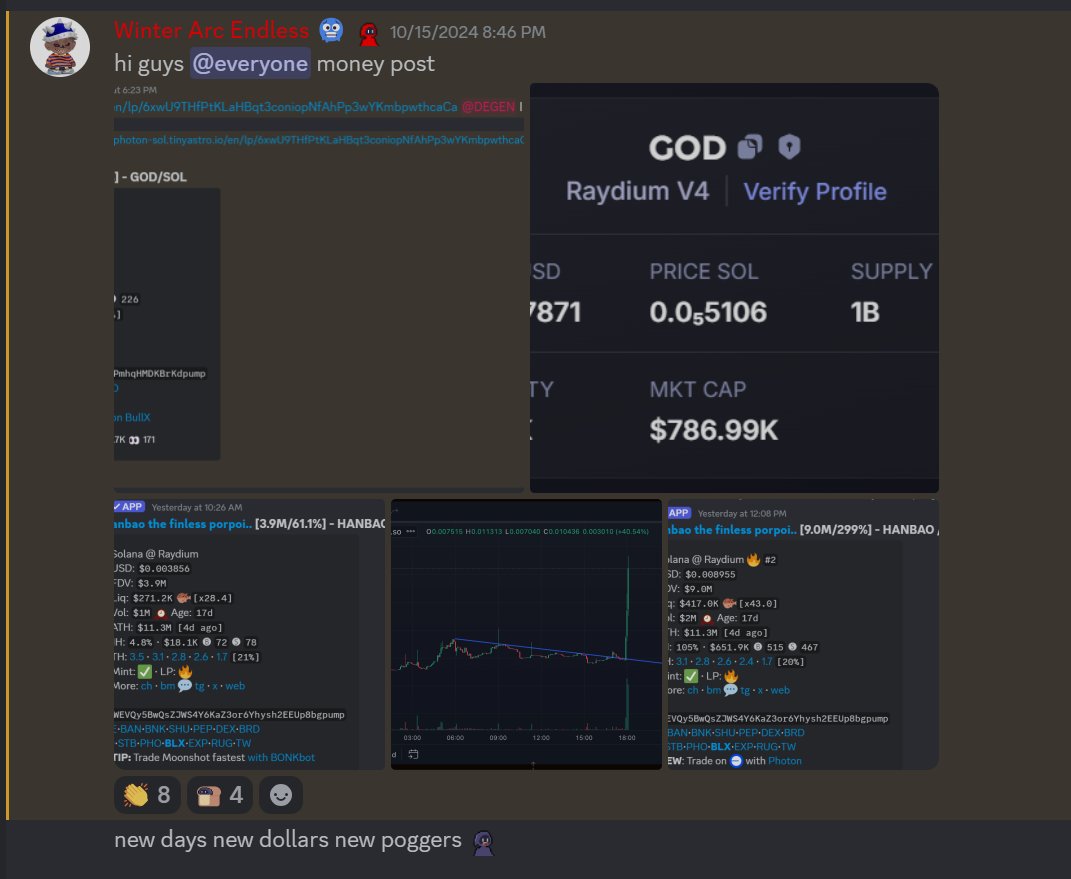 FoundersSOL's tweet image. 100k -&amp;gt; 500k
184k -&amp;gt; 1.14M
275k -&amp;gt; 1M
Several good scalp entries on fwog 40%+

While twitter has been silent, things are heating up in Founders

We would post some losses, but honestly there arent really are any misses 🤷‍♂️