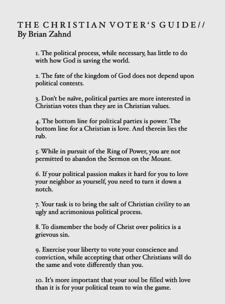THE CHRISTIAN VOTER’S GUIDE by Brian Zahnd <a href="/BrianZahnd/">Brian Zahnd</a>