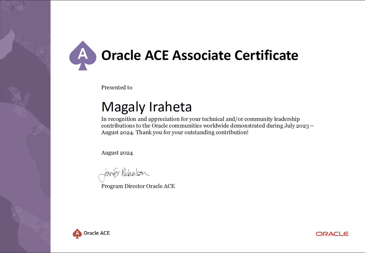 thecodergal's tweet image. I’m so happy to share that I’ve joined the Oracle ACE Program! I’m incredibly grateful for this recognition and can’t wait to connect with and continue contributing to the amazing Oracle community ✨ 🥰 #OracleACE