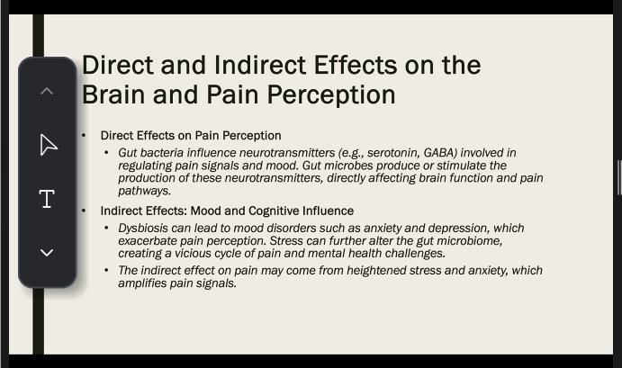 VetPathophile's tweet photo. @somedocs Sarah Merritt, MD, highlighted the link between dysbiosis and chronic pain, and how chronic pain and depression can create an antagonistic feedback loop. 8 in 10 patients with chronic pain have severe depression. #SoMeDocsGut2024 @SoMeDocs 
https://t.co/YNfidE1LHL https://t.co/kjzQLBxF6L