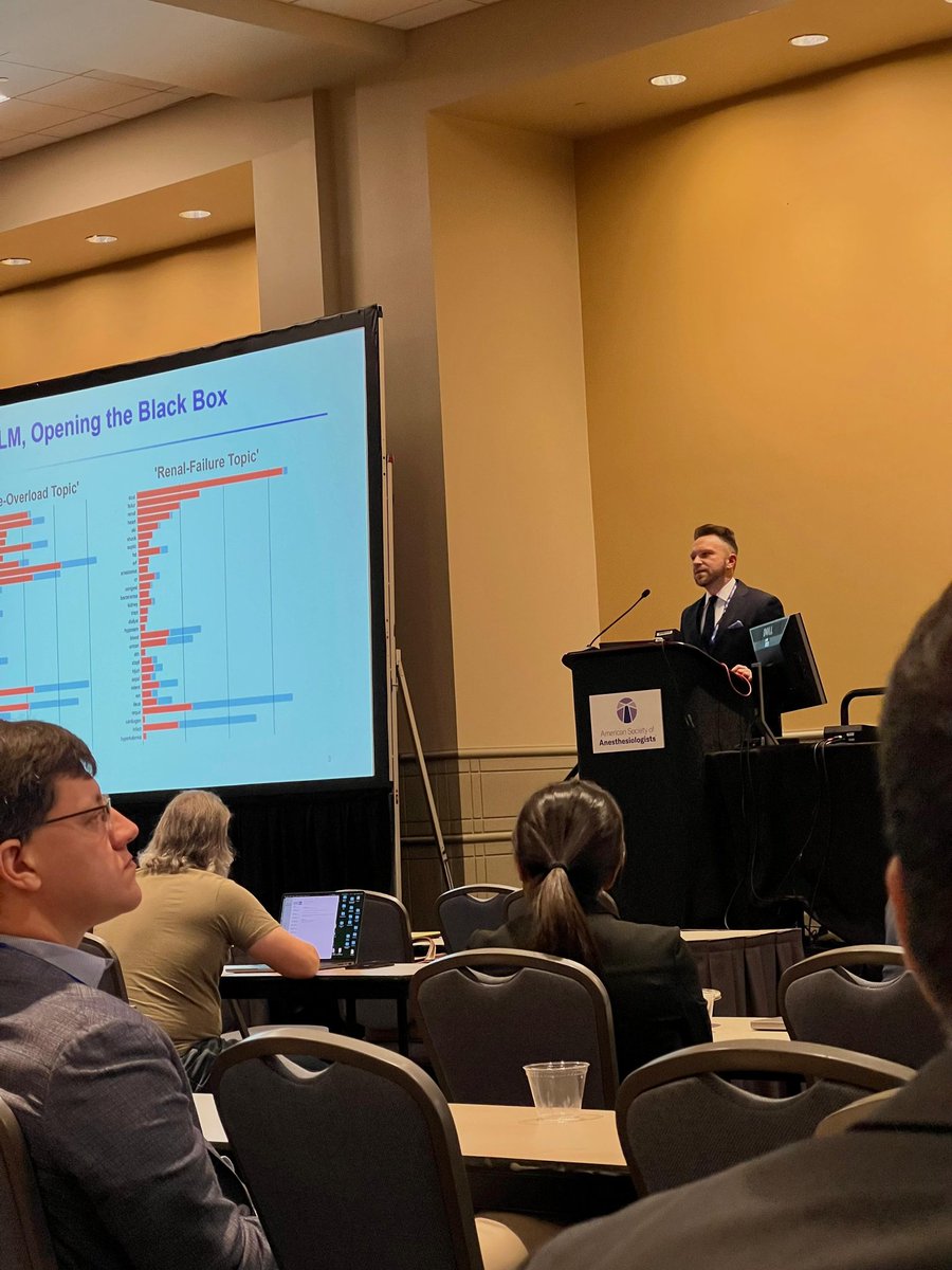 Perioperative Outcomes Lab (@careoutcomeslab) on Twitter photo A semi-supervised large-language model approach can save hours of expert labeling work when identifying delirium based on nursing and physician notes: our Dr. Stephen Woloszynek presenting his work at the Anesthesiology Journal Symposium on AI #ANES24
<a href="/BIDMCAnesthesia/">BIDMC Anesthesia, Critical Care and Pain Medicine</a> <a href="/sw424/">sw1</a> A semi-supervised large-language model approach can save hours of expert labeling work when identifying delirium based on nursing and physician notes: our Dr. Stephen Woloszynek presenting his work at the Anesthesiology Journal Symposium on AI #ANES24
<a href="/BIDMCAnesthesia/">BIDMC Anesthesia, Critical Care and Pain Medicine</a> <a href="/sw424/">sw1</a>