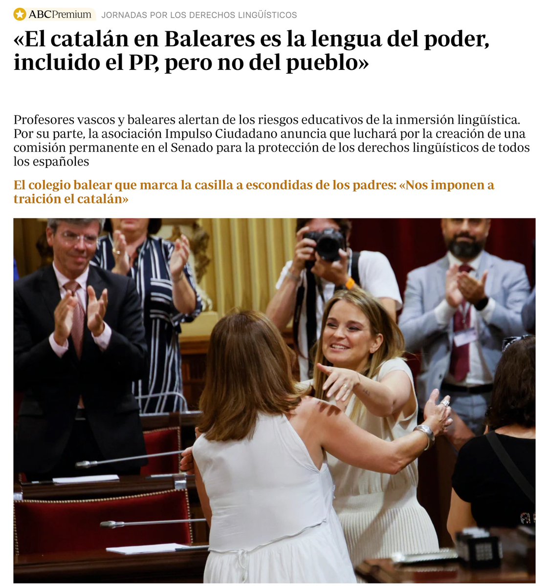 abennassar's tweet photo. “El catalán es la lengua del poder, no del pueblo” Com es pot mentir així @abc_es ? 

A Mallorca, i a les Illes Balears, el català és, i serà sempre, la llengua del poble. En canvi, la noblesa botiflera, així com l’alta burgesia, són llenguagirats que parlen en foraster, des de sempre, entre ells i amb els seus fills. En quant al funcionaris amb “potestas” (militars, policies, adjudicatura, inspeccions de treball i d’hisenda, etc.) són també i majoritàriament castellanoparlants vinguts de fora. Per tant, som les classes populars i treballadores els que hem mantingut viva la llengua i continuarem fent-ho.