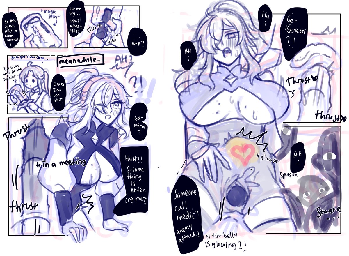 jy_m00's tweet photo. super bad rough sketch just need it out of my system. might draw properly later.

yq found a “magic jelly” to clean his swords…. unknowingly connected to a certain general in a public meeting… https://t.co/tpAhjk2tA8