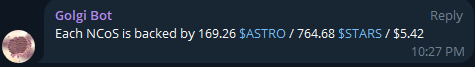 NucleusCouncil's tweet photo. Our community has shown support for the @TheLionDAO proposal! 🗳️

The assets have been transferred! 35 NCoS 🧬sent to LionDAO, and 14,365 $astro added to our staked bag on @astroport_fi.

Total ~816k $xASTRO. The new backed value for each NCoS is 169 $ASTRO.

As for the @PixeLionsDAO Giveaway, congrats @RobTiku!! Please dm me your terra address and I'll send you this cutie ⤵️