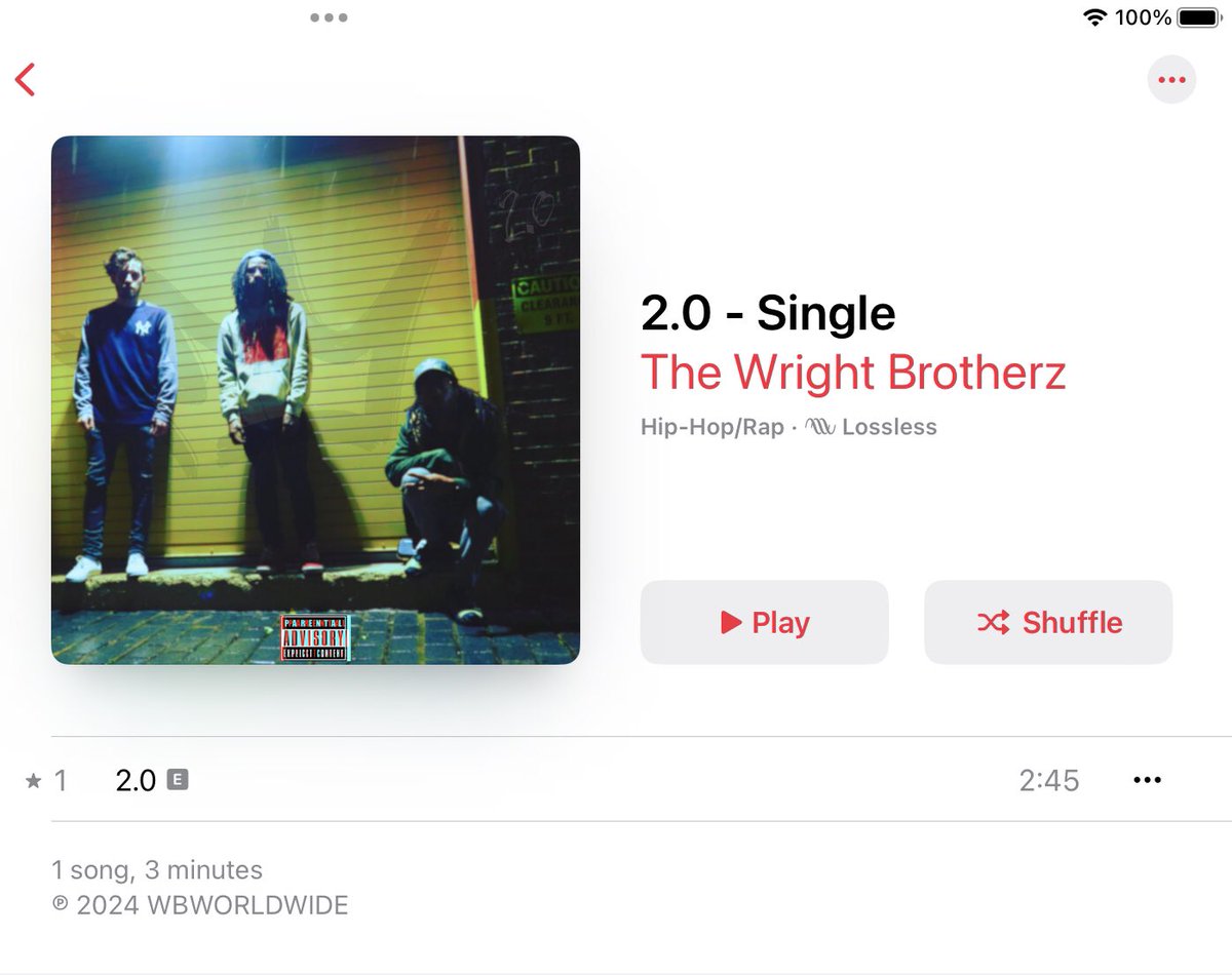 WBWORLDWIDE's tweet photo. Listen to our new single “2.0” on @AppleMusic https://t.co/A3i5MAc4Vp
#AppleMusic #WrightBrotherz #Music https://t.co/9iaNMqmIjp