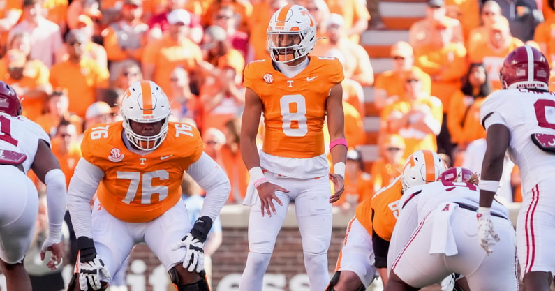 _Cainer's tweet photo. The Big 3⃣ from a #Vols win over Alabama. 

- Charting Nico's throws. The misses &amp; the drops
- Breaking down Jermod McCoy's goal line INT
- Neyland Effect on Alabama OFF 

🔗https://t.co/PRO1SpLgF4 https://t.co/USyauoGgU1