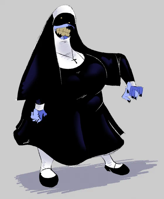 Throwback to when i made this spooky nun, i should probably draw her again 