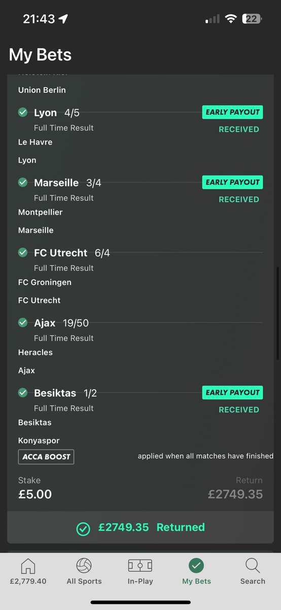 TipsFromSheep's tweet photo. Not a bad Sunday eh, due another 1k in bonuses too lol 🤷🏻 https://t.co/I6kL9iHyrQ