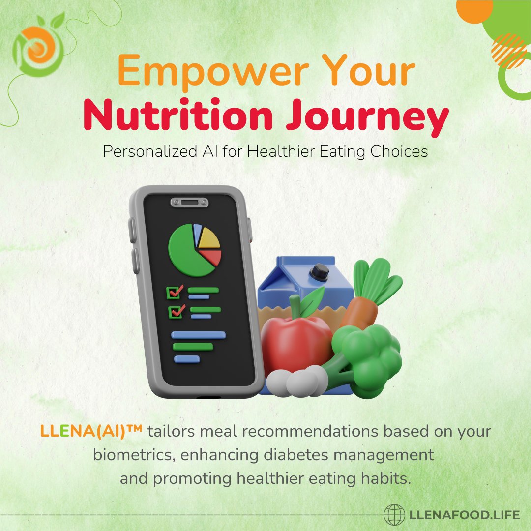 LLENAFoodAI's tweet image. 🍏 Empower Your Nutrition Journey! 🍏

Embrace a healthier lifestyle with LLENA(AI)™ today!

Download our app now @
Google Play: shorturl.at/jpDM3 
Apple/IOS: shorturl.at/KPDmd  

For more information, visit out website LLENAFOOD.life 

#LLENAAI #AIFoodTech