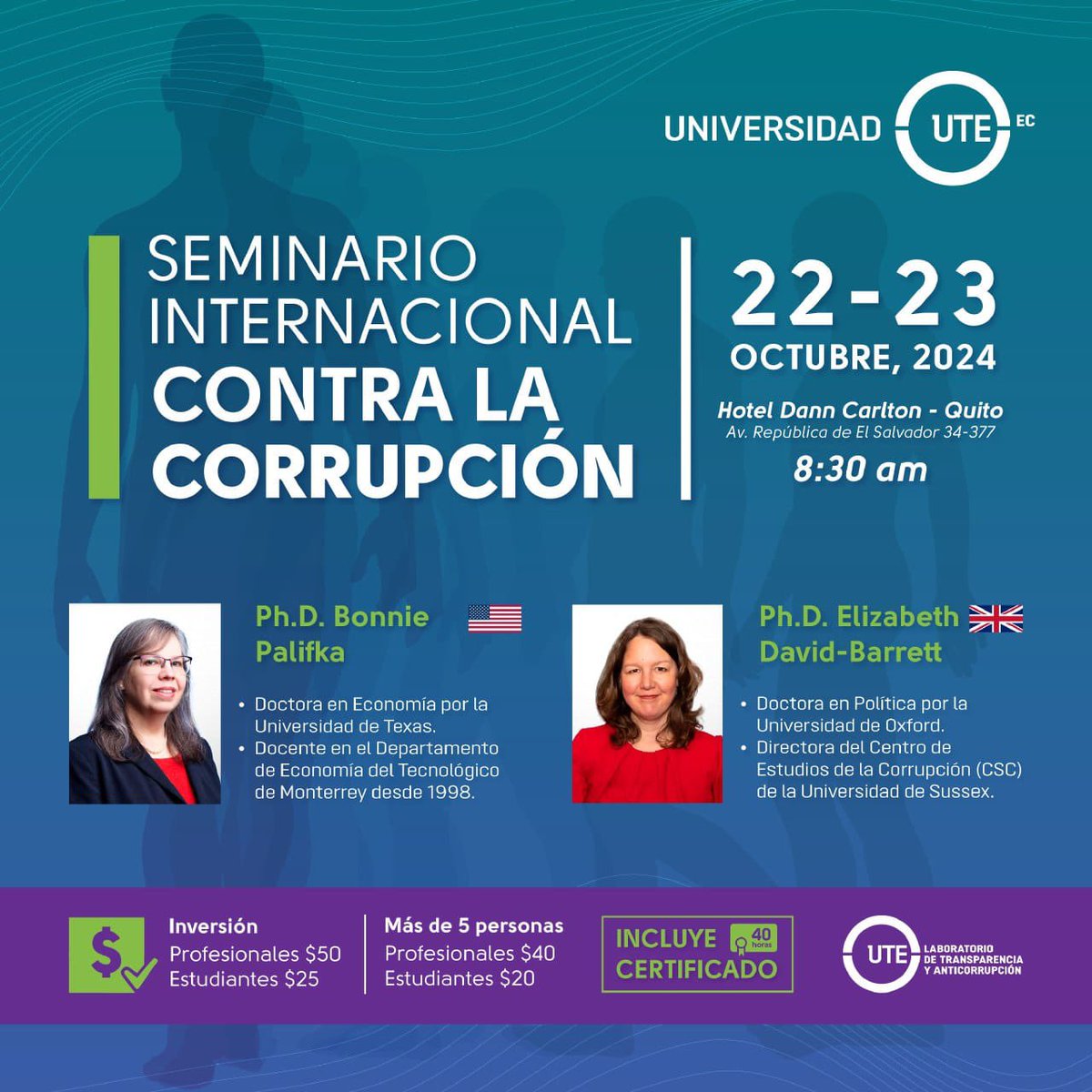 LAltamiranoJ's tweet photo. Comparto invitación al Seminario Internacional contra la corrupción. Estaré participando en el panel “Corrupción y Crimen Organizado” en el Ecuador. Martes 22. https://t.co/fzIpZWV3hL