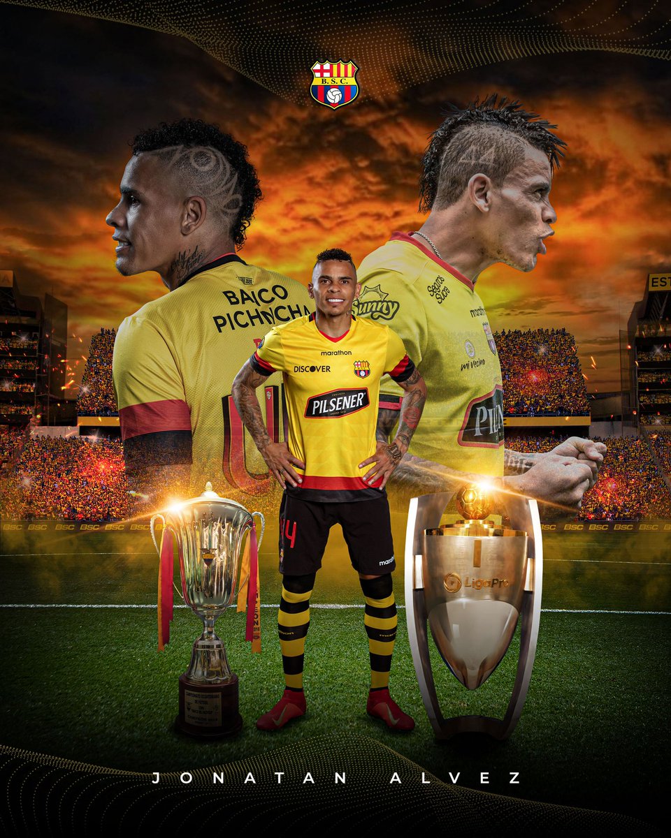 BarcelonaSC's tweet photo. En la previa del #ClásicoDelAstillero se le entregará un reconocimiento a Jonathan Álvez.

⭐️⭐️ 2016 - 2020

#BarcelonaSomosTodos https://t.co/Ib0vaBP9Z0