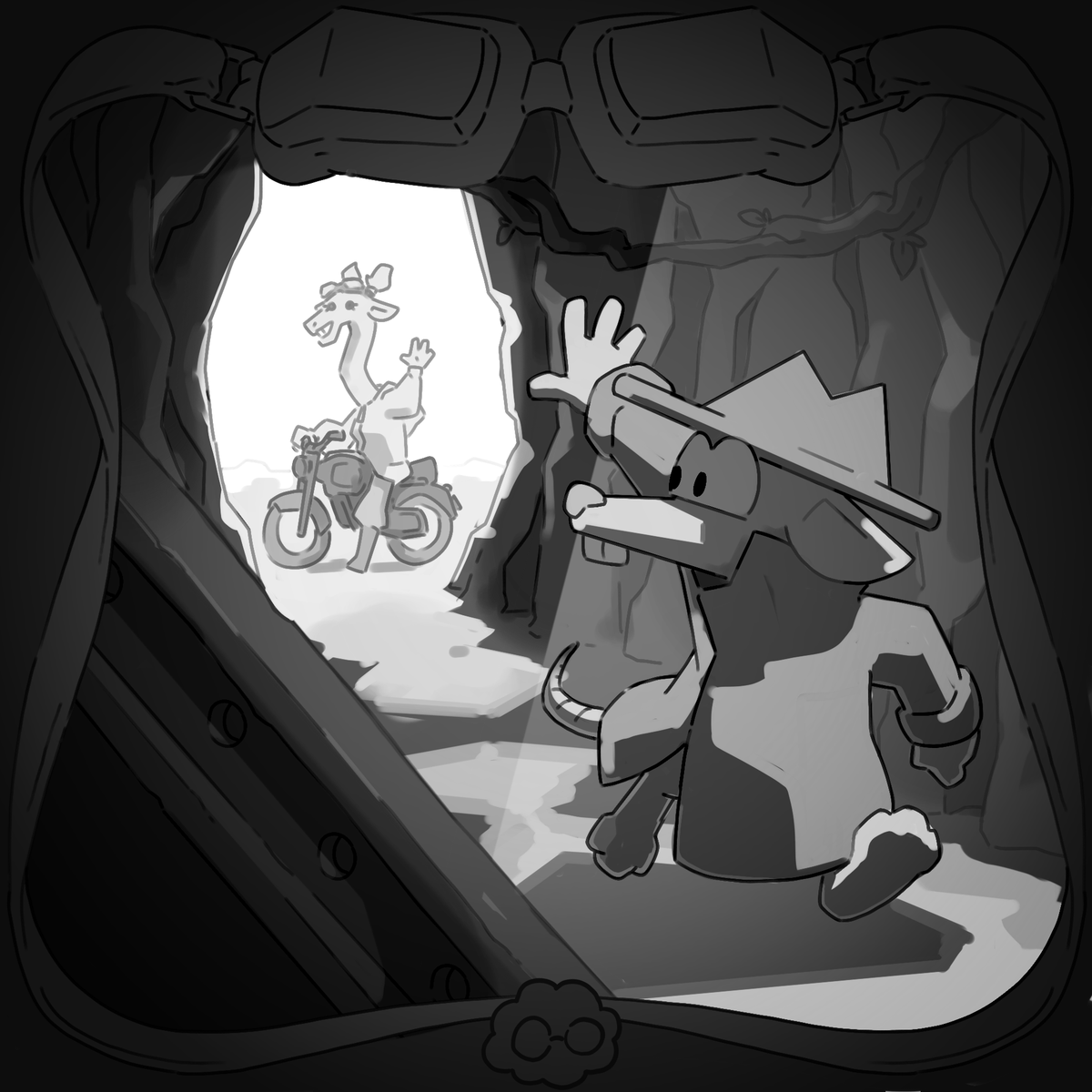 laclenchestudio's tweet photo. 20. Uncharted

Rat's adventures resume !

Catching up on "drive" and "ridge" too bc @amaniedoli is no longer sick yippee !

#uncharted #fubeltober #inktober #inktober2024 #fubelfable #krita #videogame #indiegame #indie #gamedev #godot #2D #laclenchestudio #pointandclick #artwork https://t.co/hjv8dpl68t