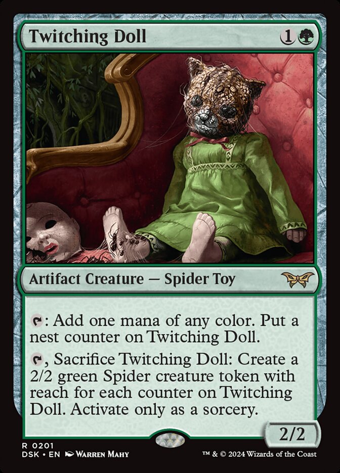 #MagicTheGathering #duskmourn #edh #commander <a href="/CommandZone/">The Command Zone</a> <a href="/TolarianCollege/">Tolarian Community College</a> <a href="/MTGGoldfish/">MTGGoldfish</a>
I just noticed that Green got a new Arcane Signet in Duskmourn. Sure it has "sickness" but sacking it on turn 7 for 6 Spiders is worth it.

Where are the other new Arcane Signets?