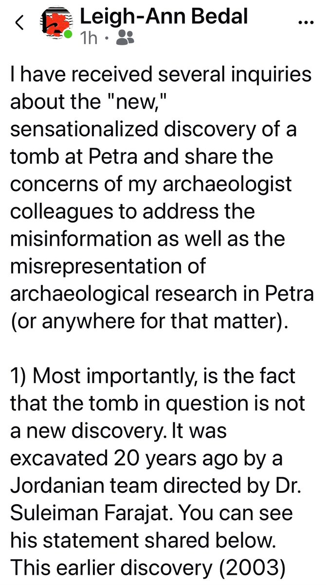 Dr. Megan A Perry (@petrabonegirl) on Twitter photo I’d like to share (with permission) my friend and colleague (who also leads an archaeological project in Petra) Leigh Ann Bedal’s Facebook post about the recent <a href="/Discovery/">Discovery</a> #ExpeditionUnknown episode with <a href="/joshuagates/">Josh Gates</a> - old discovery, fake excavating, ignoring the work of locals I’d like to share (with permission) my friend and colleague (who also leads an archaeological project in Petra) Leigh Ann Bedal’s Facebook post about the recent <a href="/Discovery/">Discovery</a> #ExpeditionUnknown episode with <a href="/joshuagates/">Josh Gates</a> - old discovery, fake excavating, ignoring the work of locals