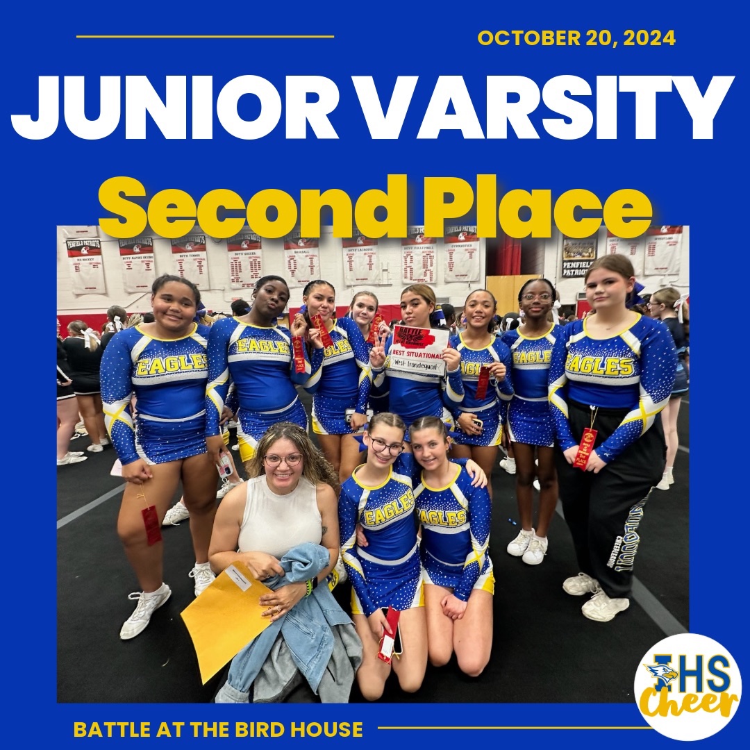 JV got 2nd place and received an award for best situational sideline! They looked amazing! So proud of you girls! 💙💛🤍