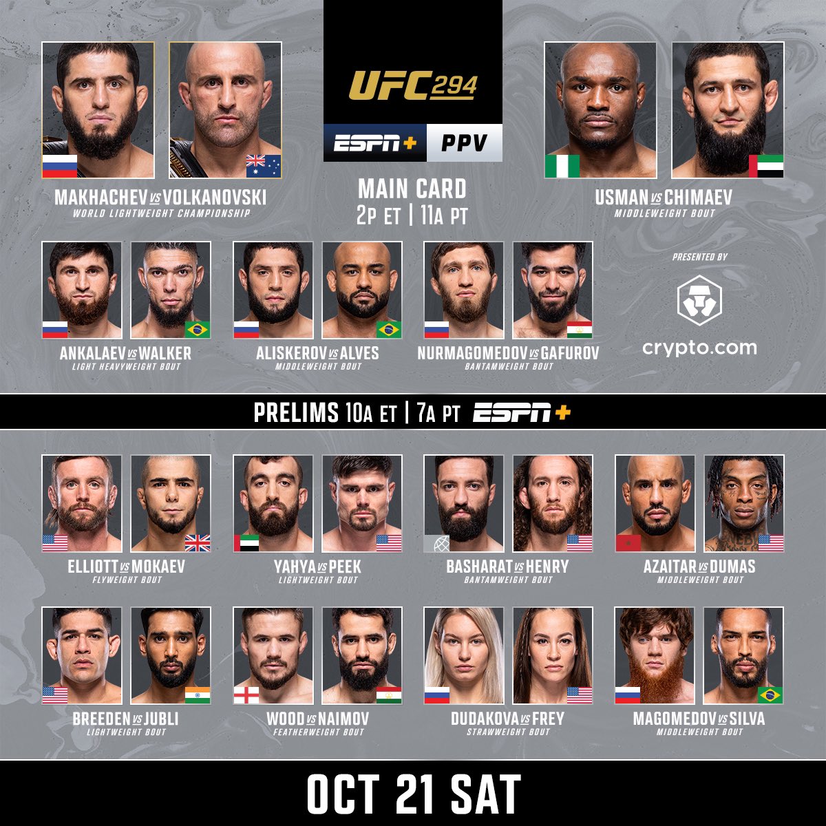 sharakiro's tweet photo. 1年前の今日のカードです👩��💻
#UFC294 https://t.co/eeuCxbhtU4